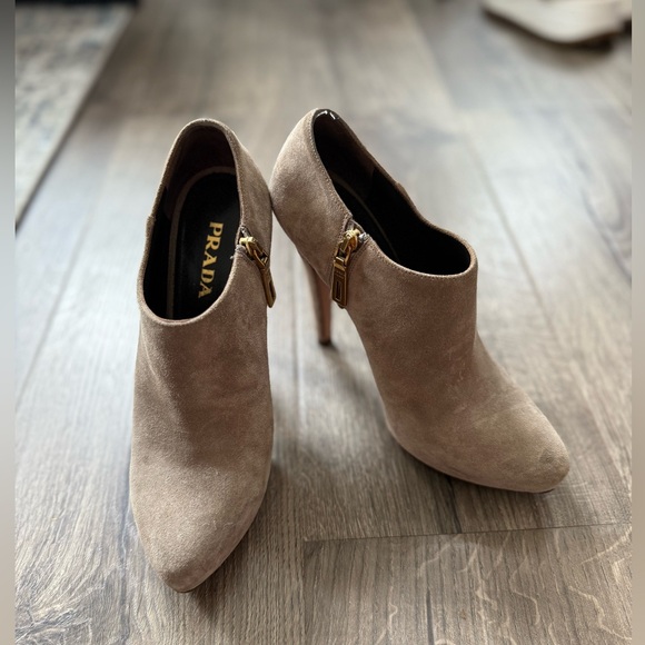 Prada Suede Ankle Booties - Picture 1 of 10